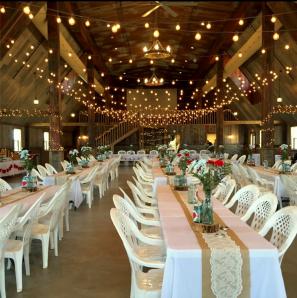 Barn SetUp Pink 2 Long Tables